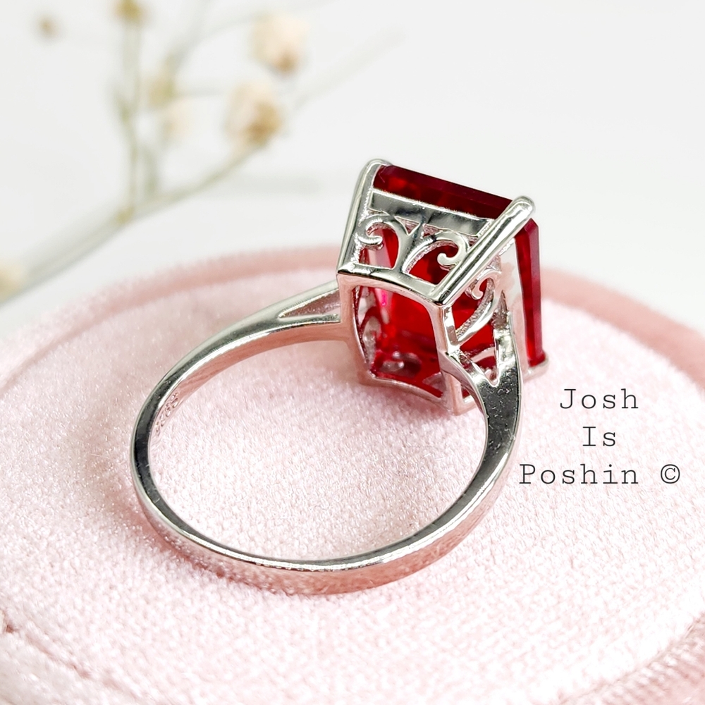 10*12MM Ruby ring in sterling silver - Picture 4 of 10
